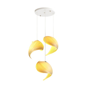 Cumiror Postmoderne Luxe Coquille Bois Bois Pendentif Lumière