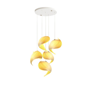 Cumiror Postmoderne Luxe Coquille Bois Bois Pendentif Lumière