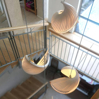 Cumiror Postmoderne Luxe Coquille Bois Bois Pendentif Lumière