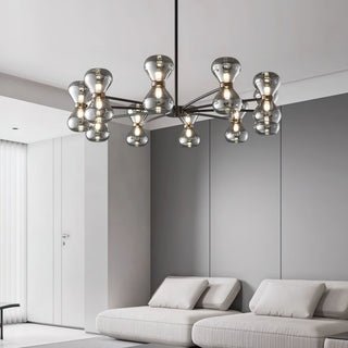 Lustra Lustre Cadre Noir Verre Fumé Audacieux