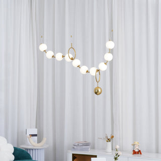 Lustra Suspension Lampe Collier en Verre