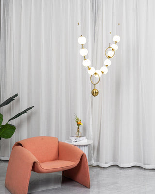 Lustra Suspension Lampe Collier en Verre