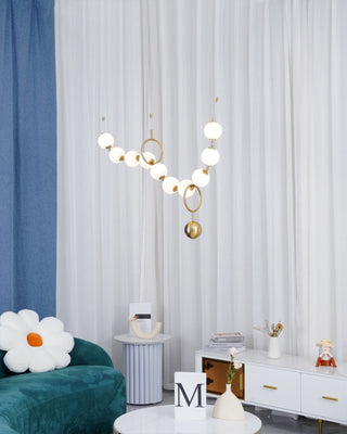 Lustra Suspension Lampe Collier en Verre