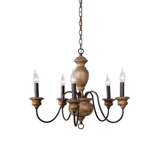 Evvine Lustre Vintage Industriel en Bois et Métal