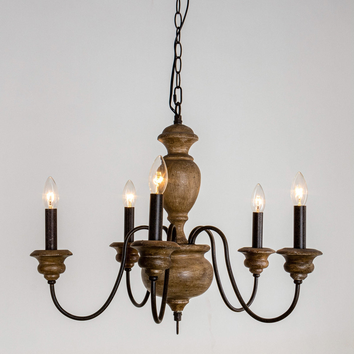 Evvine Lustre Vintage Industriel en Bois et Métal