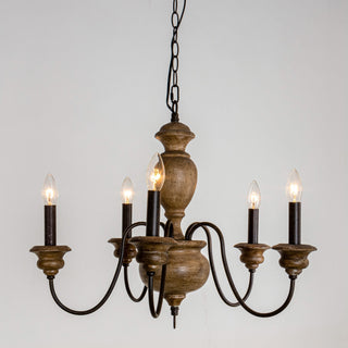 Evvine Lustre Vintage Industriel en Bois et Métal