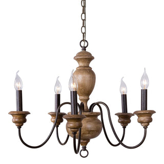 Evvine Lustre Vintage Industriel en Bois et Métal