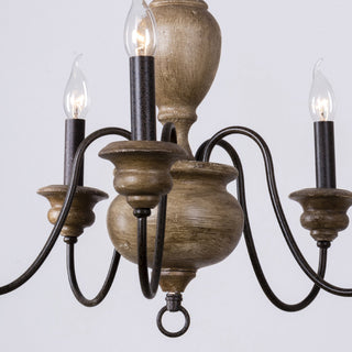 Evvine Lustre Vintage Industriel en Bois et Métal