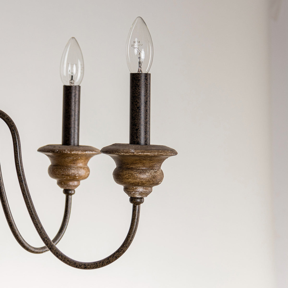 Evvine Lustre Vintage Industriel en Bois et Métal