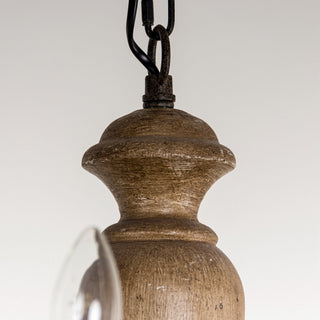 Evvine Lustre Vintage Industriel en Bois et Métal