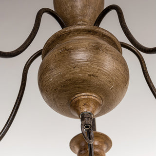 Evvine Lustre Vintage Industriel en Bois et Métal