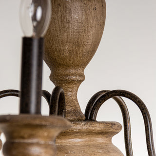 Evvine Lustre Vintage Industriel en Bois et Métal