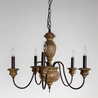 Evvine Lustre Vintage Industriel en Bois et Métal