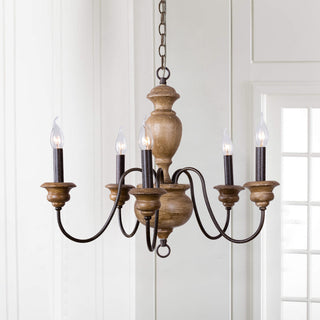 Evvine Lustre Vintage Industriel en Bois et Métal