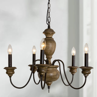 Evvine Lustre Vintage Industriel en Bois et Métal