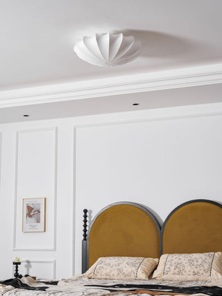 Solara Plafonnier Tissu Coquillage Sculptural Élégant