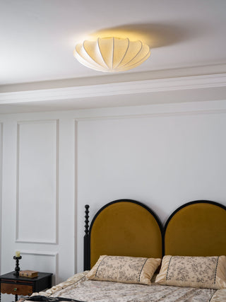 Solara Plafonnier Tissu Coquillage Sculptural Élégant
