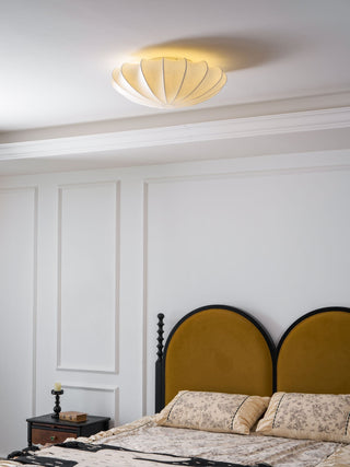 Solara Plafonnier Tissu Coquillage Sculptural Élégant