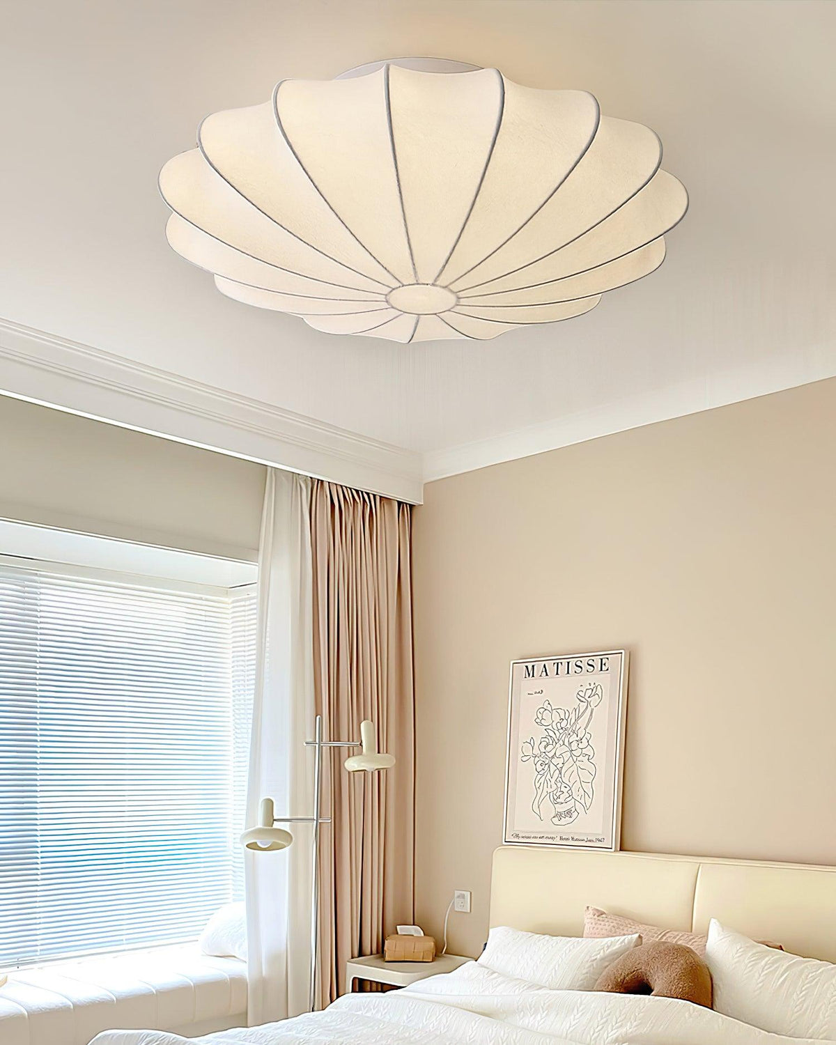 Zorenae Plafonnier Tissu Coquillage Sculptural Élégant