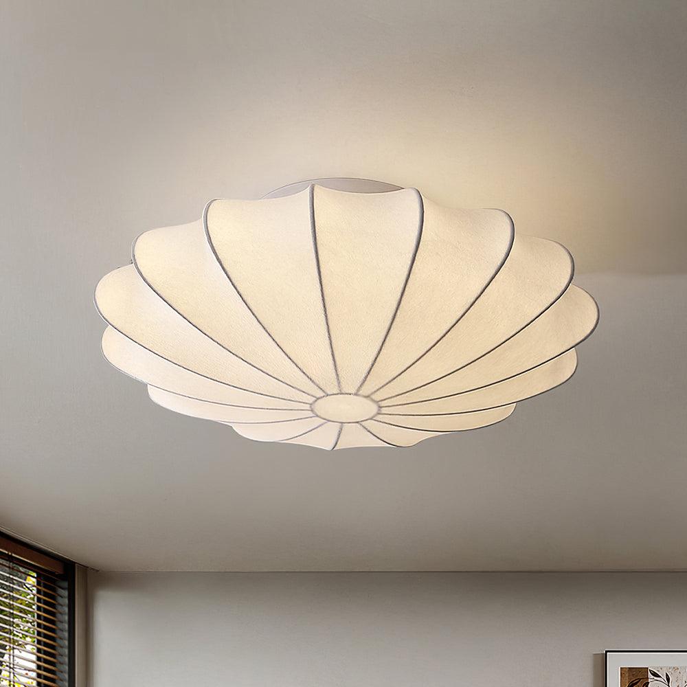 Zorenae Plafonnier Tissu Coquillage Sculptural Élégant