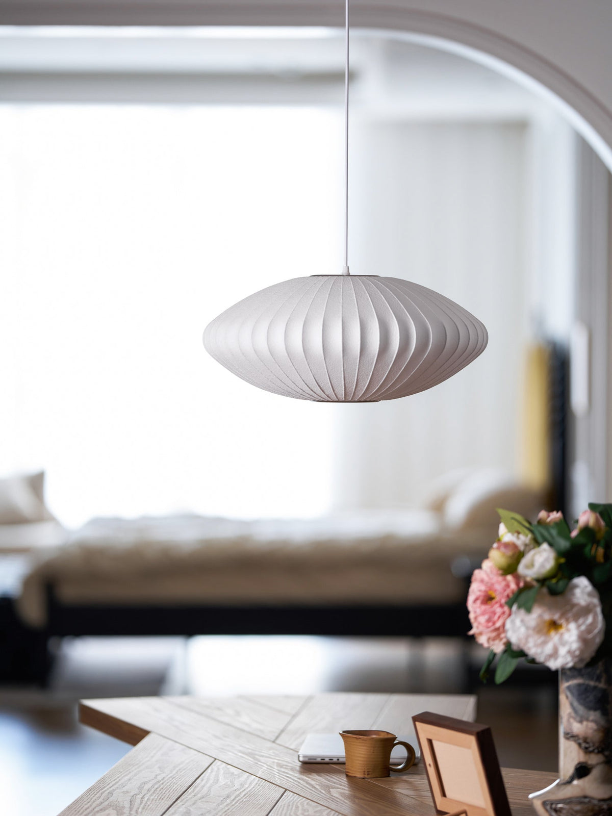 Nebula Lampe Suspendue en Soie de Mûrier Boule