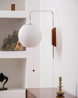 Lustra Applique Murale Boule en Noyer
