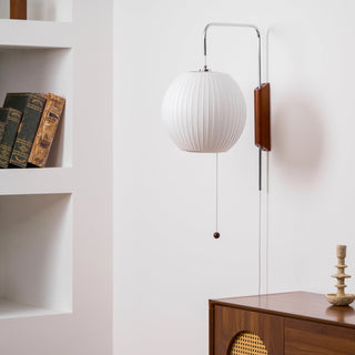 Lustra Applique Murale Boule en Noyer