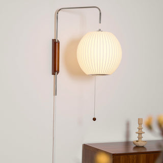 Lustra Applique Murale Boule en Noyer