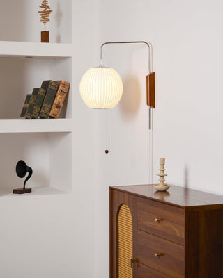 Lustra Applique Murale Boule en Noyer