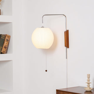 Lustra Applique Murale Boule en Noyer