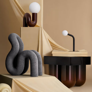 Soreeon Lampe de Table Forme N Ludique Tout Blanc