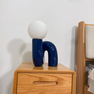 Soreeon Lampe de Table Forme N Ludique Tout Blanc