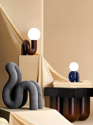 Soreeon Lampe de Table Forme N Ludique Tout Blanc