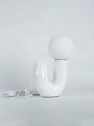 Soreeon Lampe de Table Forme N Ludique Tout Blanc
