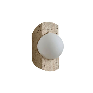 Umaris Lampe Murale Moderne Minimaliste en Verre et Travertin