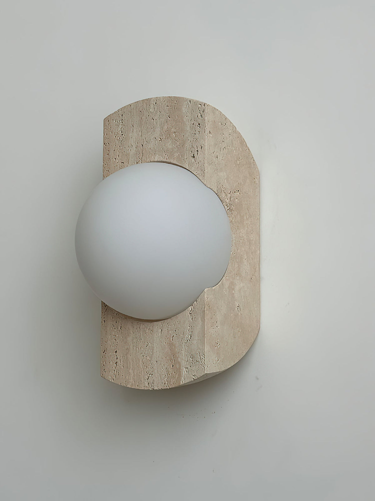 Umaris Lampe Murale Moderne Minimaliste en Verre et Travertin