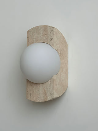 Umaris Lampe Murale Moderne Minimaliste en Verre et Travertin