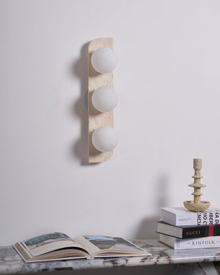 Zophaor Applique Murale Minimaliste en Travertin à Brancher