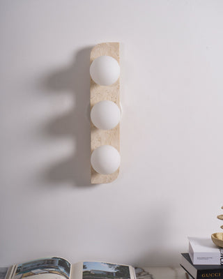 Zophaor Applique Murale Minimaliste en Travertin à Brancher