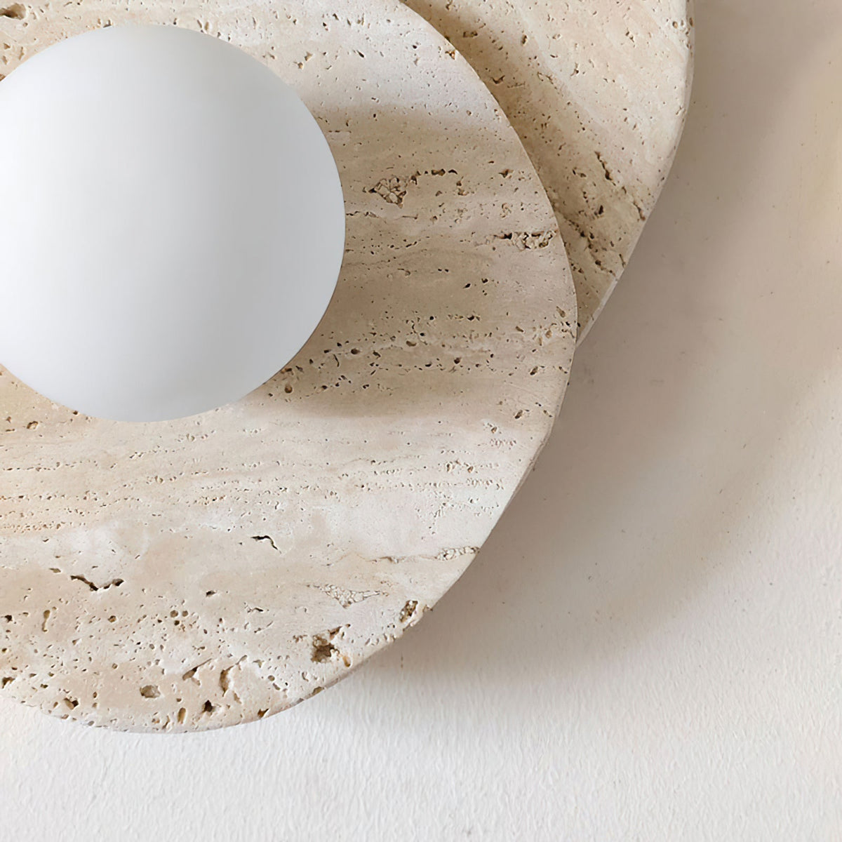 Neptune Wall Light Travertine Layered Wabi-sabi Aesthetics-Neutral Decor