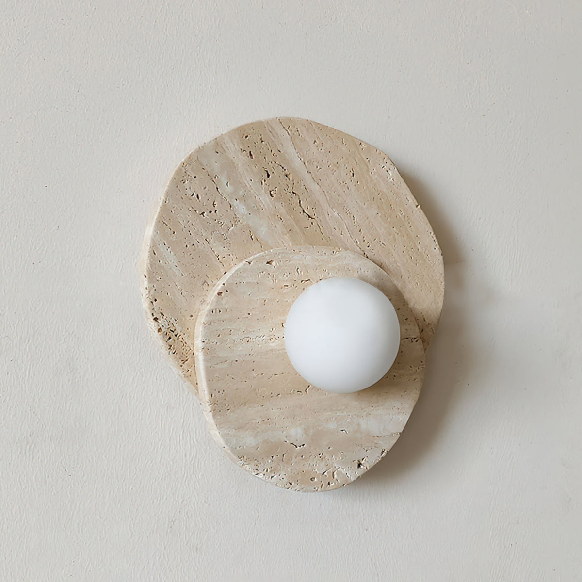 Neptune Wall Light Travertine Layered Wabi-sabi Aesthetics-Neutral Decor