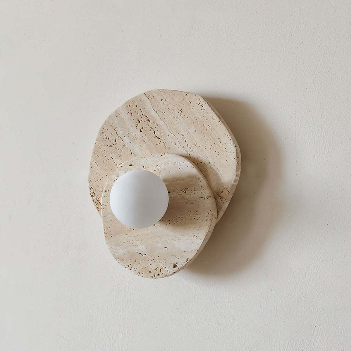 Neptune Wall Light Travertine Layered Wabi-sabi Aesthetics-Neutral Decor