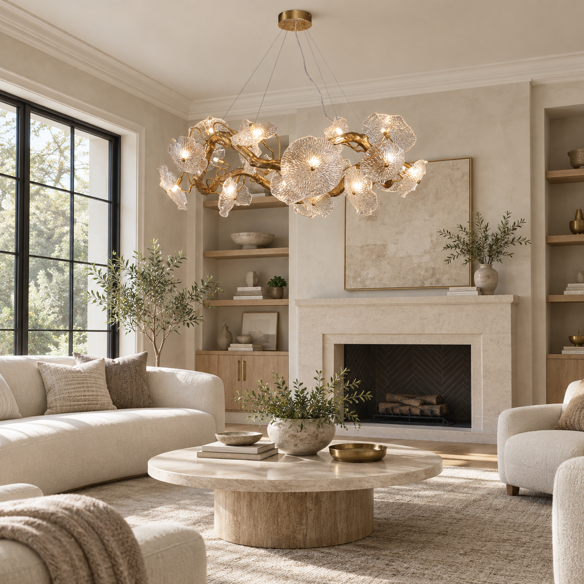 Avenhurst Lustre Lotus En Verre – vue 2