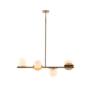 Evvararis Lustre Moderne Minimaliste en Laiton et Verre