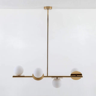 Evvararis Lustre Moderne Minimaliste en Laiton et Verre