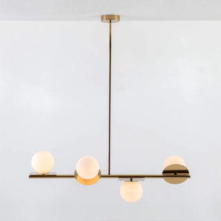 Evvararis Lustre Moderne Minimaliste en Laiton et Verre