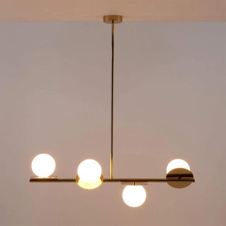 Evvararis Lustre Moderne Minimaliste en Laiton et Verre