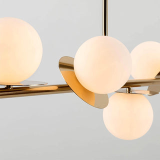 Evvararis Lustre Moderne Minimaliste en Laiton et Verre