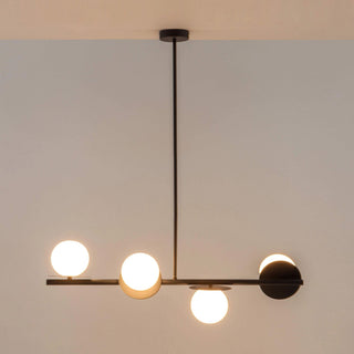 Evvararis Lustre Moderne Minimaliste en Laiton et Verre