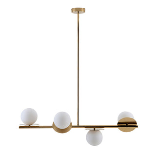 Evvararis Lustre Moderne Minimaliste en Laiton et Verre